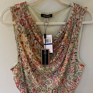 Cable & Gauge Colorful Patterned Sleeveless Blouse